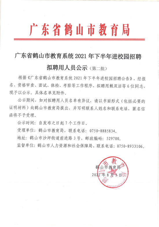 已處理1659705666066廣東省鶴山市教育系統(tǒng)2021年下半年進(jìn)校園招聘擬聘用人員公示（第二批）6人_00.png